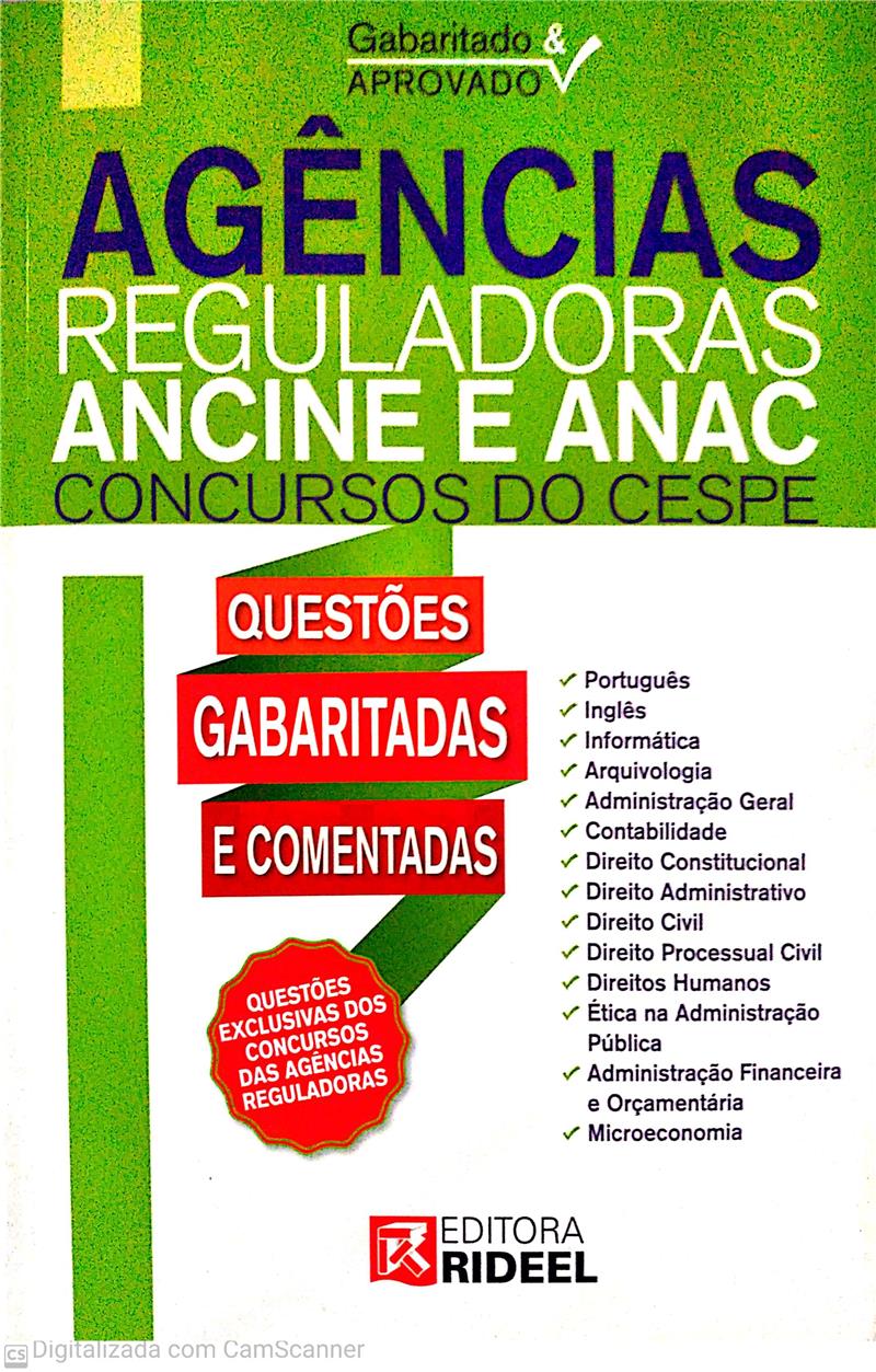 GABARITADO & APROVADO - AGNCIAS REGULAMENTADORAS ANCINE E ANAC - CONCURSOS DO CESPE